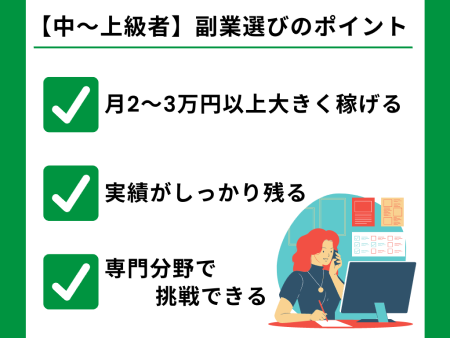 中~上級者におすすめの副業のポイント