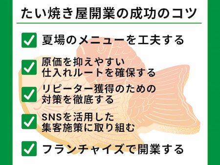 たい焼き屋の開業を成功させるためのコツ