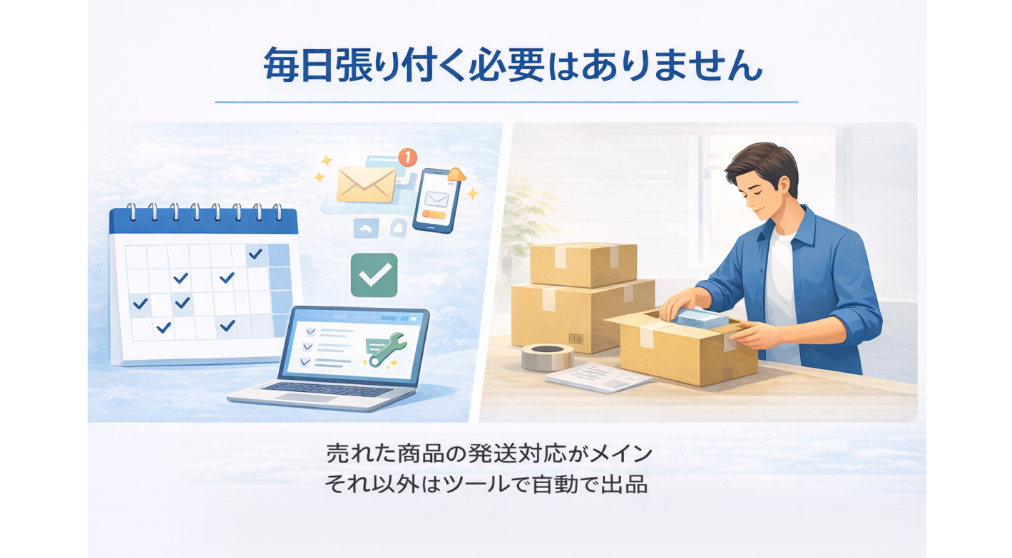 出品はシステムにお任せ！　発送作業に特化した効率重視のビジネスモデル