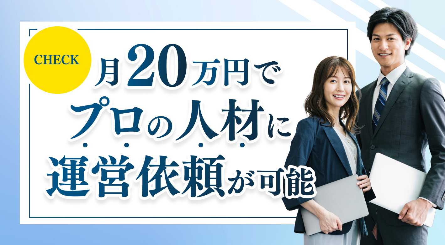 月20万円でプロの人材に運営依頼！リスク低減と質を求めた投資モデル