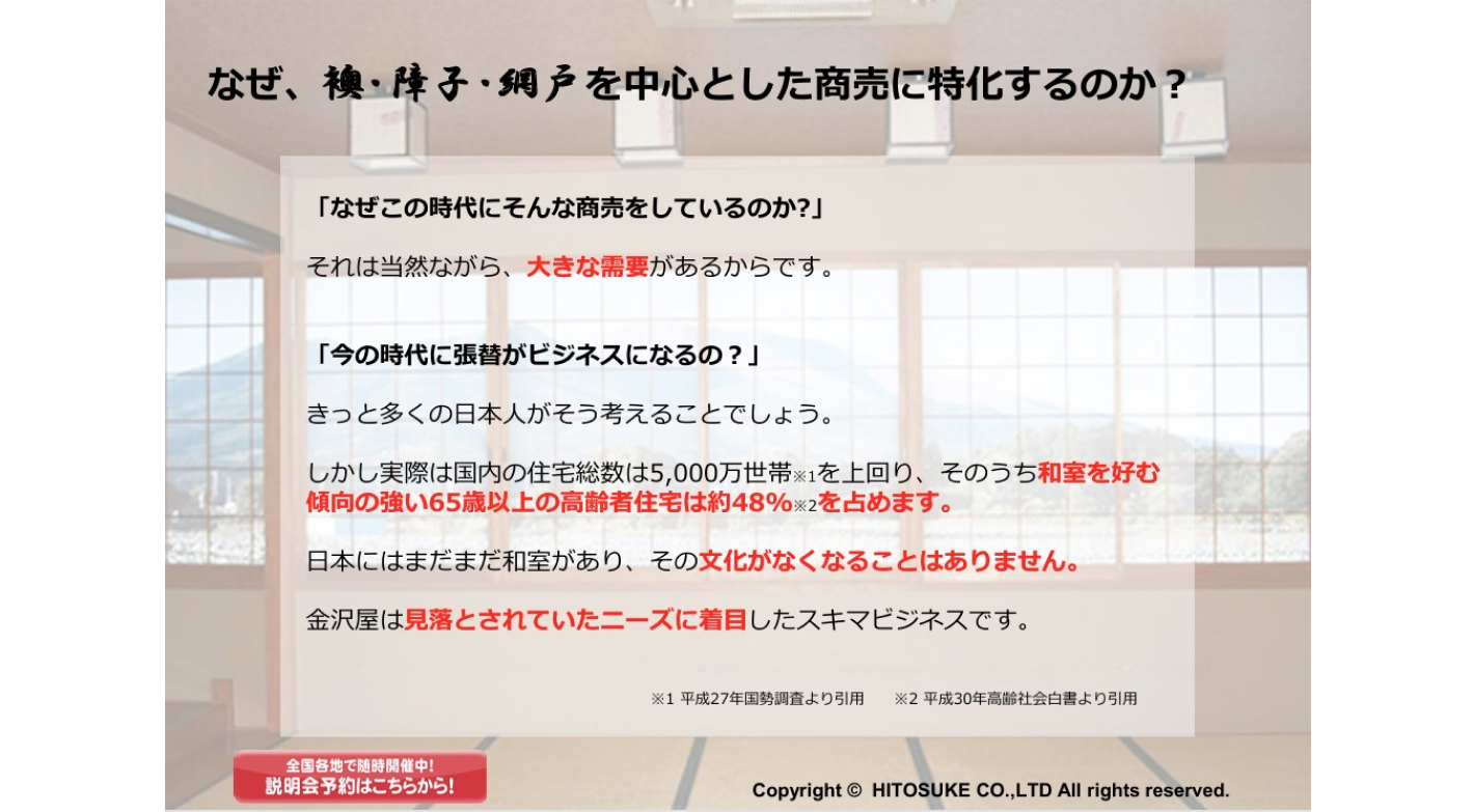【平均月商170万円超の実績！】ふすま張り替えビジネスで未経験から手に職を！