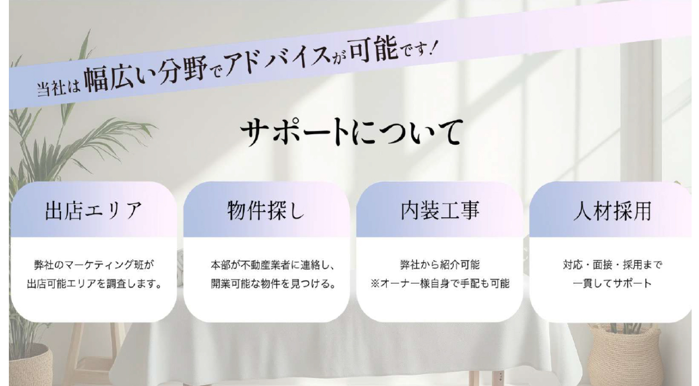 【開業資金200万円～】美容未経験9割“投資型フランチャイズ”で安定収益を実現。