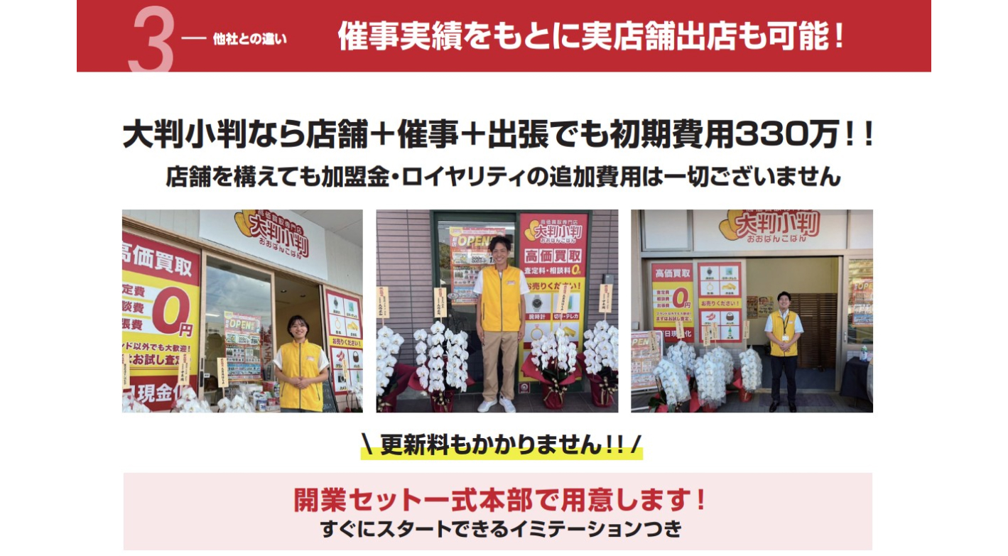 買取店舗型の10分の1の費用で開業可能！早期黒字化の実績多数。未経験歓迎