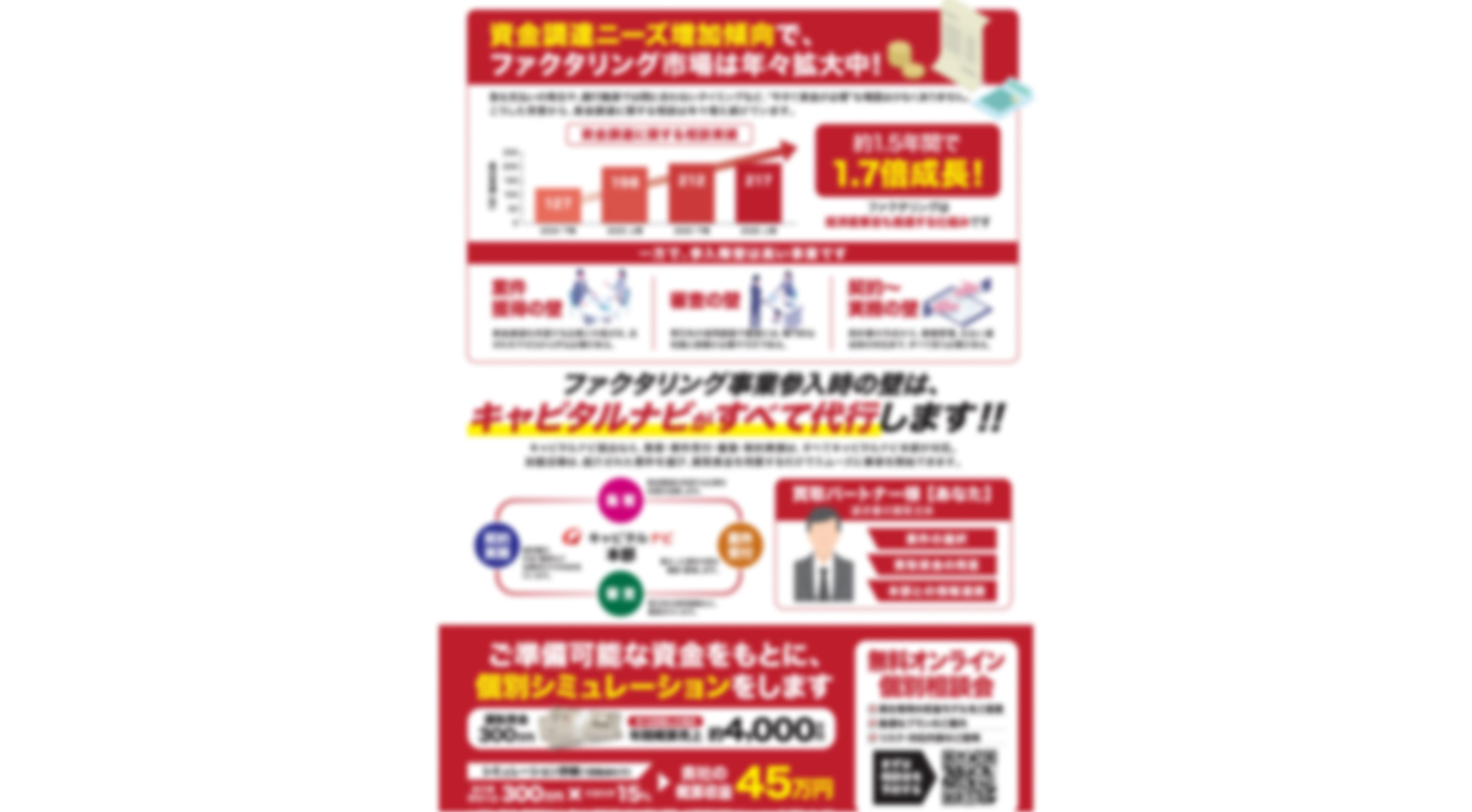 集客も店舗も新規雇用も不要。本部丸ごとサポートの資金調達支援フランチャイズ