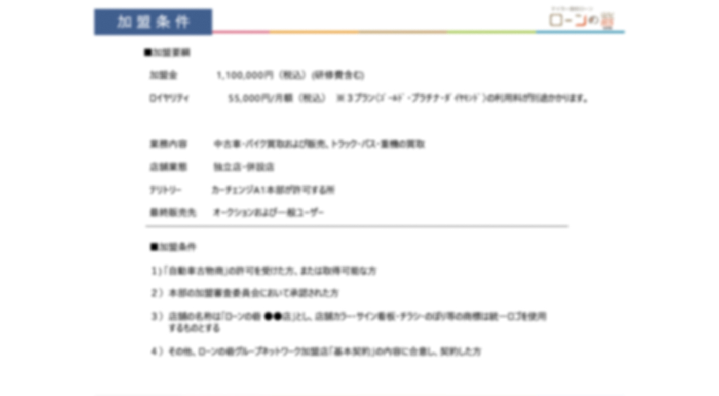 時流に合った高需要ビジネス！マイカー自社ローン専門『ローンの砦』の特徴